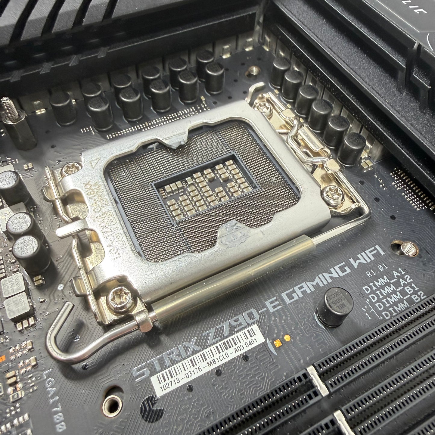 Broken Asus ROG Strix Z790-E Gaming Wifi LGA 1700 ATX Intel DDR5 Motherboard Bent Pins