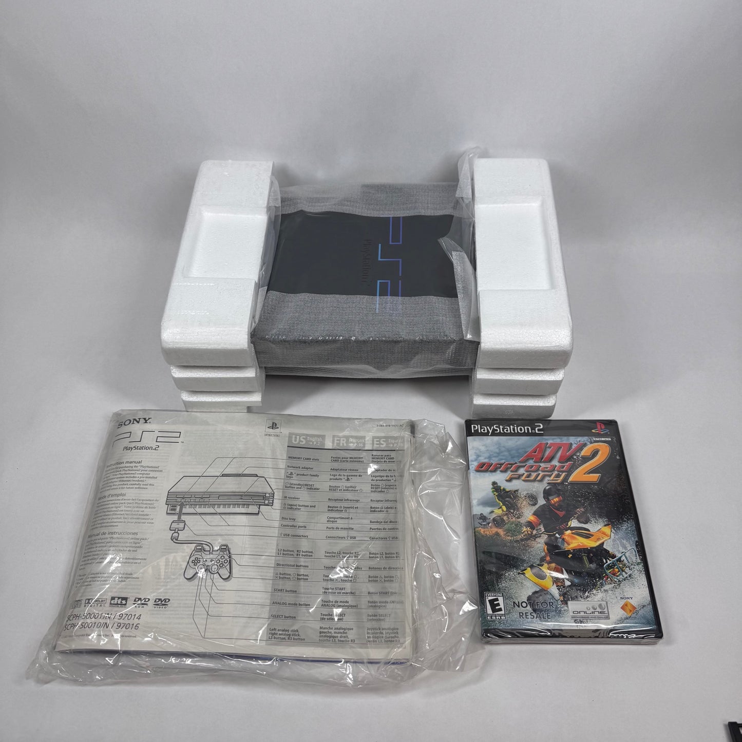 New Sony PlayStation 2 PS2 Black Console Gaming System SCPH-50001