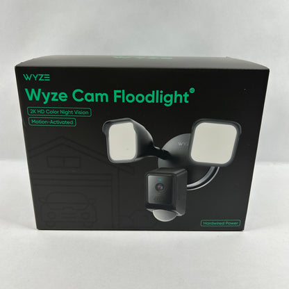 New Wyze Cam Floodlight 2K Color Night Vision LED Light WYZECFL2BL