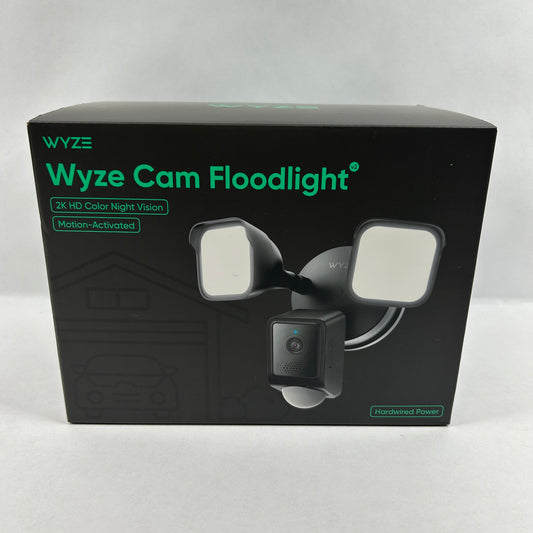 New Wyze Cam Floodlight 2K Color Night Vision LED Light WYZECFL2BL