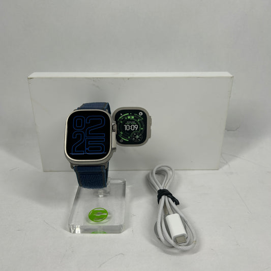 Unlocked Apple Watch Ultra 3 49MM Blue/Bright Blue Trail Loop MEWR4LW/A