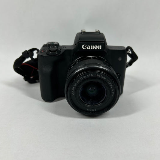 Canon EOS M50 24.1MP Digital SLR DSLR Camera With Canon Zoom Lens EF-M 15-45mm