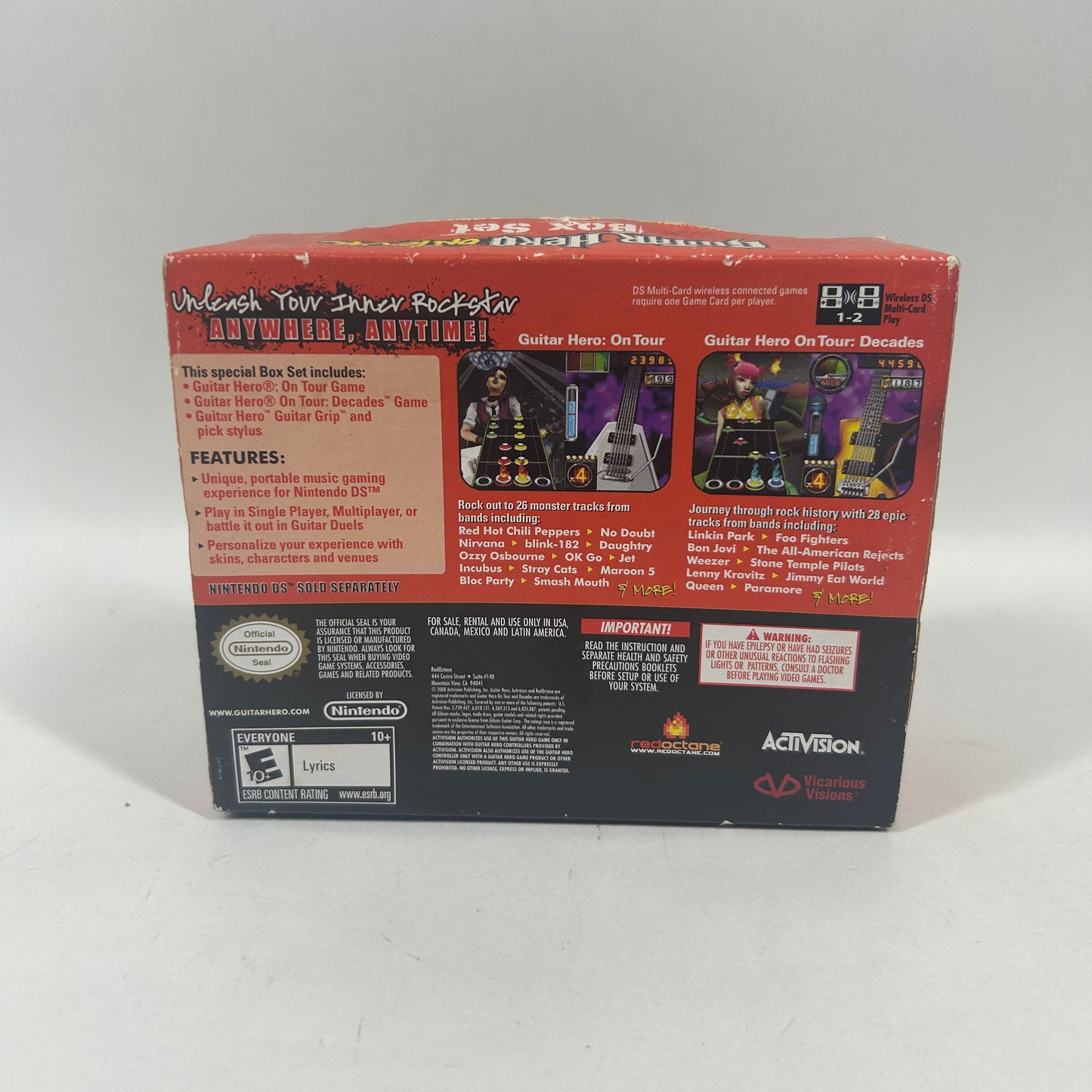 Guitar Hero On Tour & On Tour Decades Box Set (Nintendo DS, 2008)