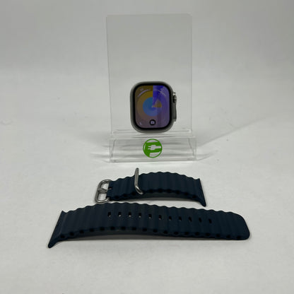 Unlocked Apple Watch Ultra 2 49MM Blue Titanium Blue Ocean Band MREG3LL/A