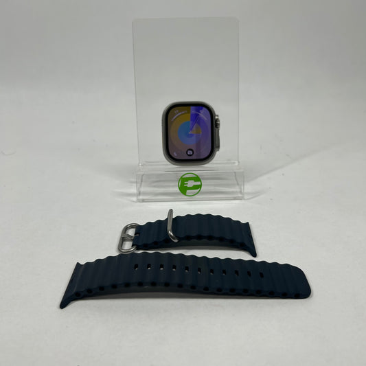 Unlocked Apple Watch Ultra 2 49MM Blue Titanium Blue Ocean Band MREG3LL/A