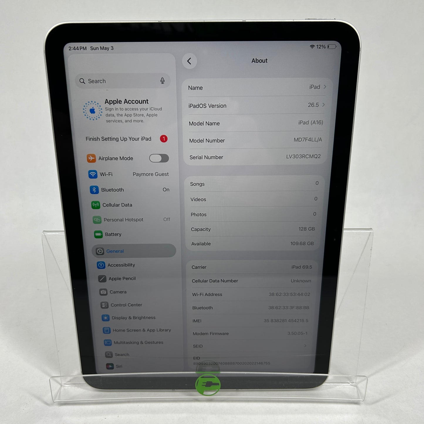 Unlocked Apple iPad 11" (A16) 128GB Silver MD7F4LL/A