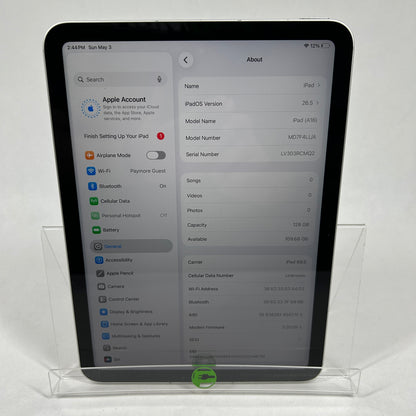 Unlocked Apple iPad 11" (A16) 128GB Silver MD7F4LL/A