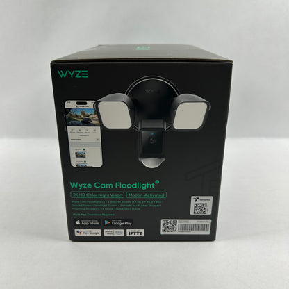 New Wyze Cam Floodlight 2K Color Night Vision LED Light WYZECFL2BL
