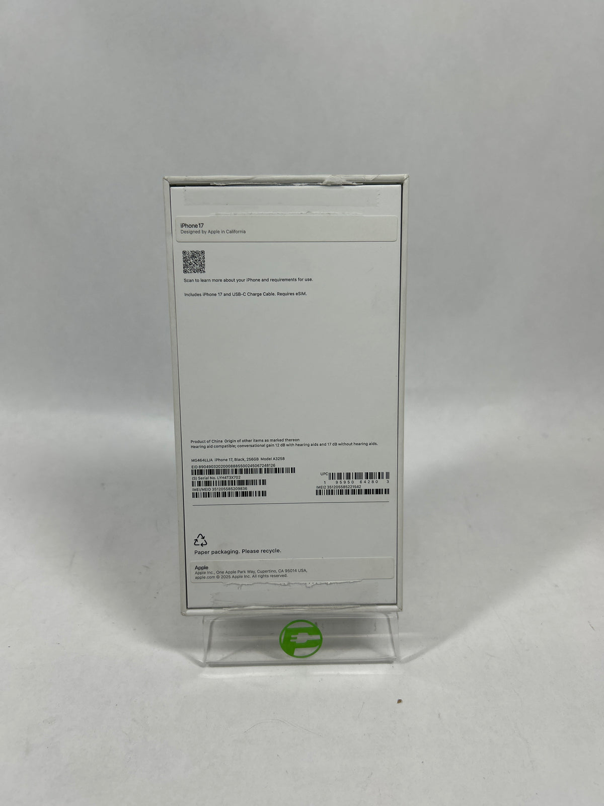 Factory Unlocked Apple iPhone 17 256GB Black MG464LL/A