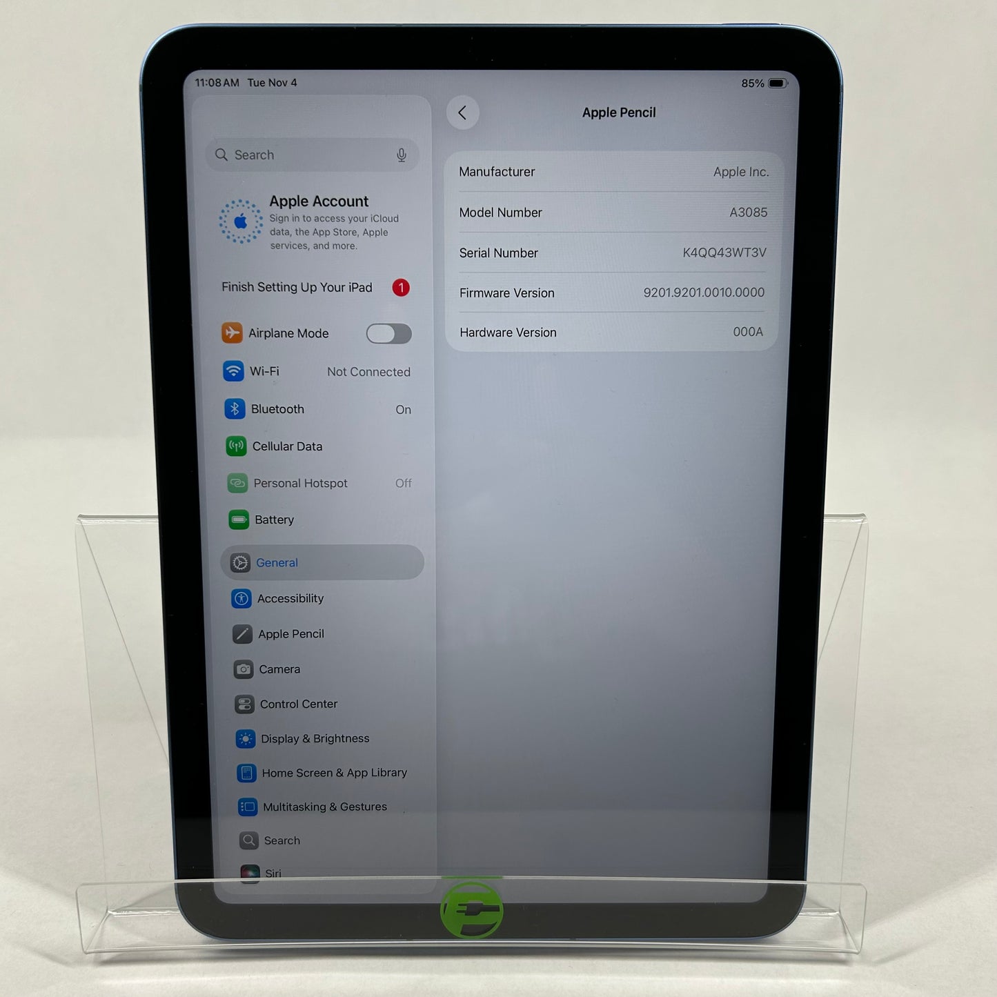 Unlocked Apple iPad 11" (A16) 128GB 26.0.1 Blue MD7G4LL/A