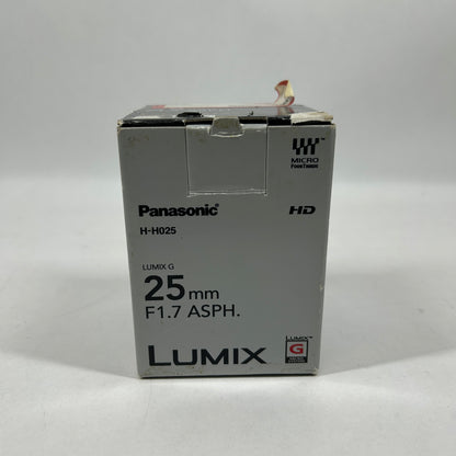 Panasonic 25mm f/1.7 25mm f/1.7 G For Lumix MFT-Micro Four Thirds Mount
