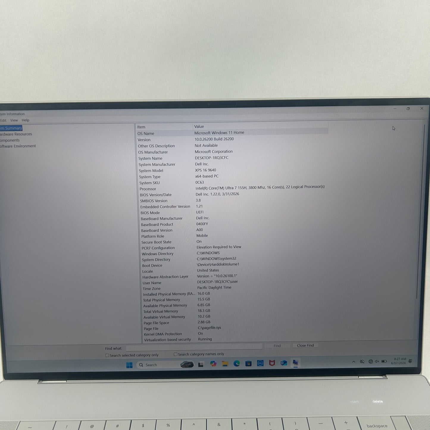 Dell XPS P129F001 16.3" Core Ultra 7 155H 16GB RAM 1TB SSD GeForce RTX 4050