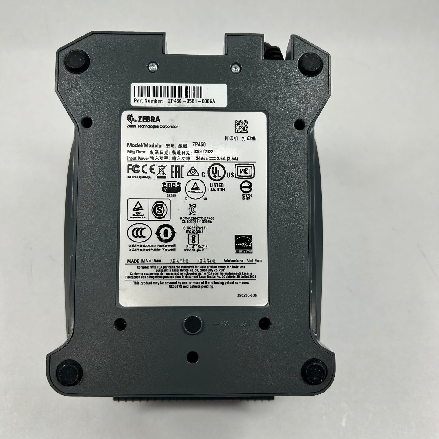 Zebra ZP450 Label Printer ZP450-0501-0006A