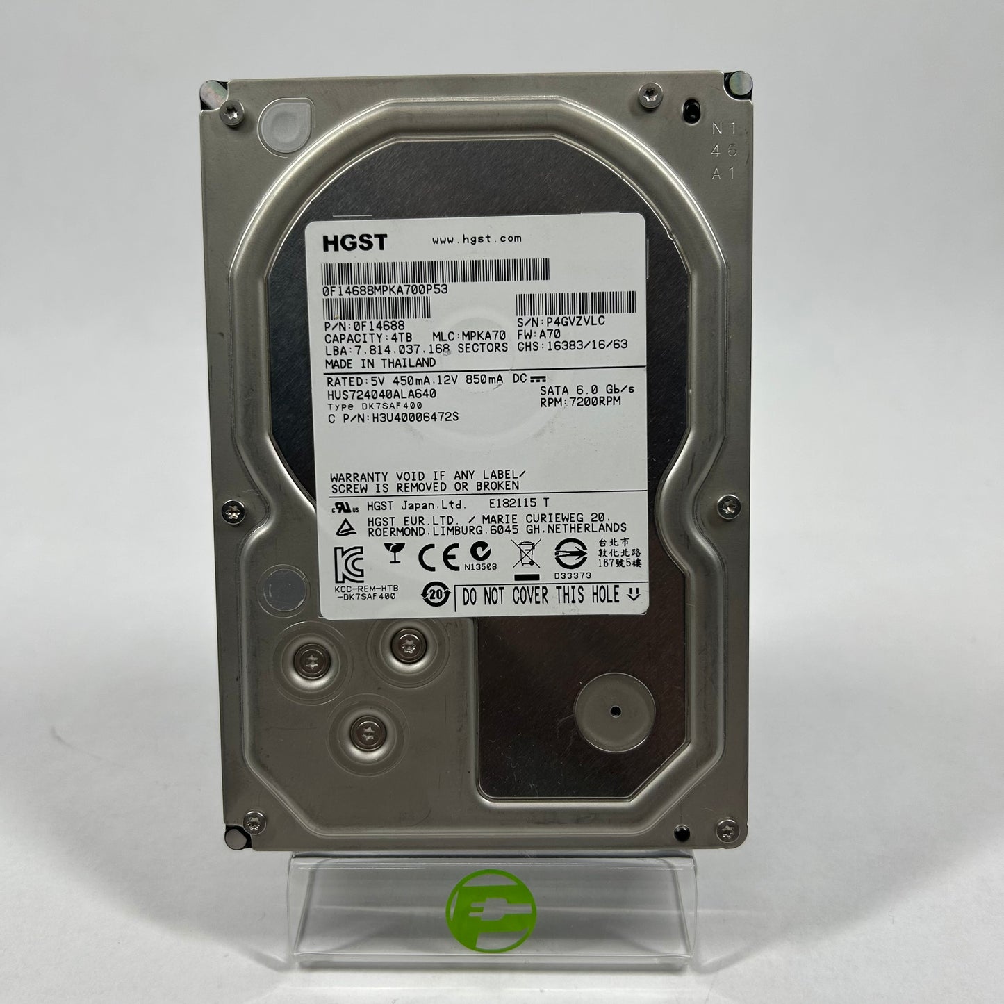 HGST 3.5" HardDrive 4TB SATA III 6Gbps HDD 0F14688