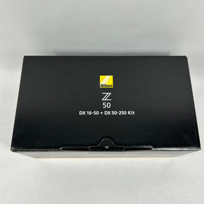 Nikon Z50 DX 16-50 + DX 50-250 Kit 20.9MP Digital Camera 658 Shutter Count