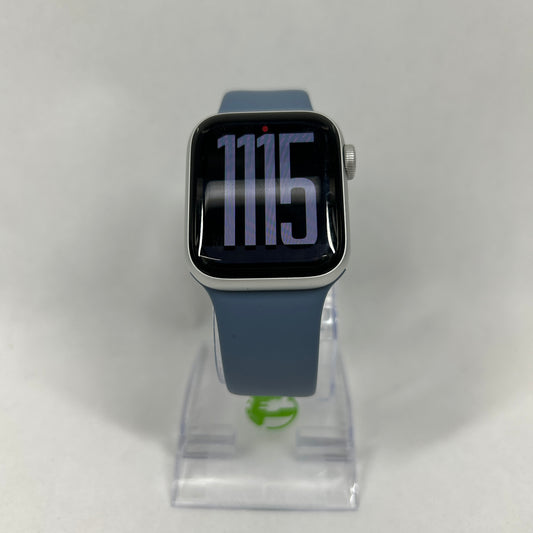Unlocked Apple Watch SE 2nd Gen 40MM Silver Aluminum Anchor Blue Sport Band