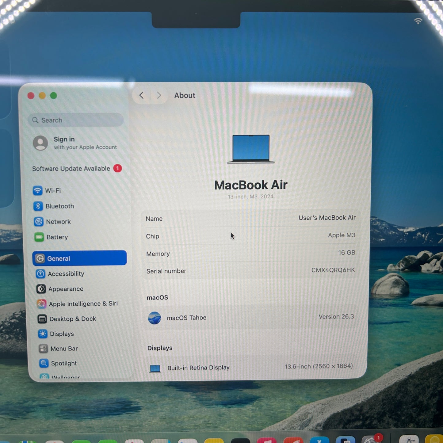 2024 Apple MacBook Air 13.6" M3 8C GPU 4.0GHz 16GB RAM 256GB SSD A3113
