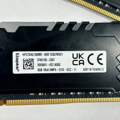 Kingston HyperX Fury 16GB (2x8GB) RAM DDR4 3733MHz HP37D4U1S8MR-8XR T2307WV23