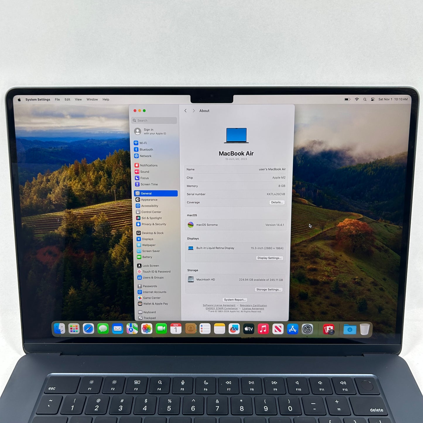 2023 Apple MacBook Air 15" M2 8C GPU 3.5GHz 8GB RAM 256GB SSD A2941