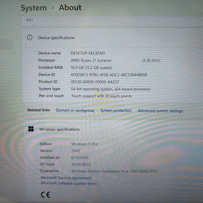 Lenovo Legion Go 8.8" AMD Ryzen Z1 Extreme 16GB RAM 1TB Shadow Black 83E1001YUS