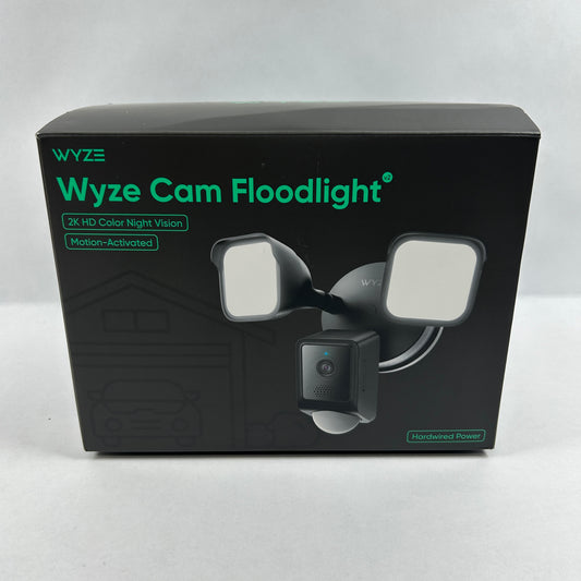 New Wyze Cam Floodlight 2K Color Night Vision LED Light WYZECFL2BL