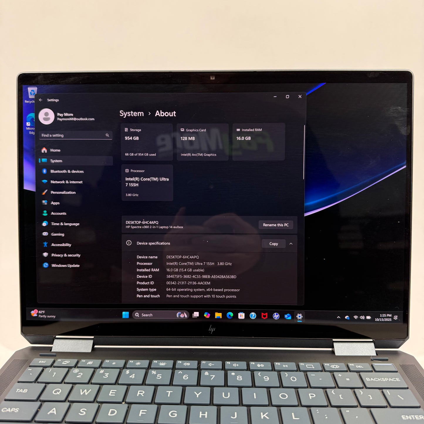 HP Spectre x360 14" 2.8K OLED Touch Core Ultra 7 155H 3.8GHz 16GB RAM 1TB SSD