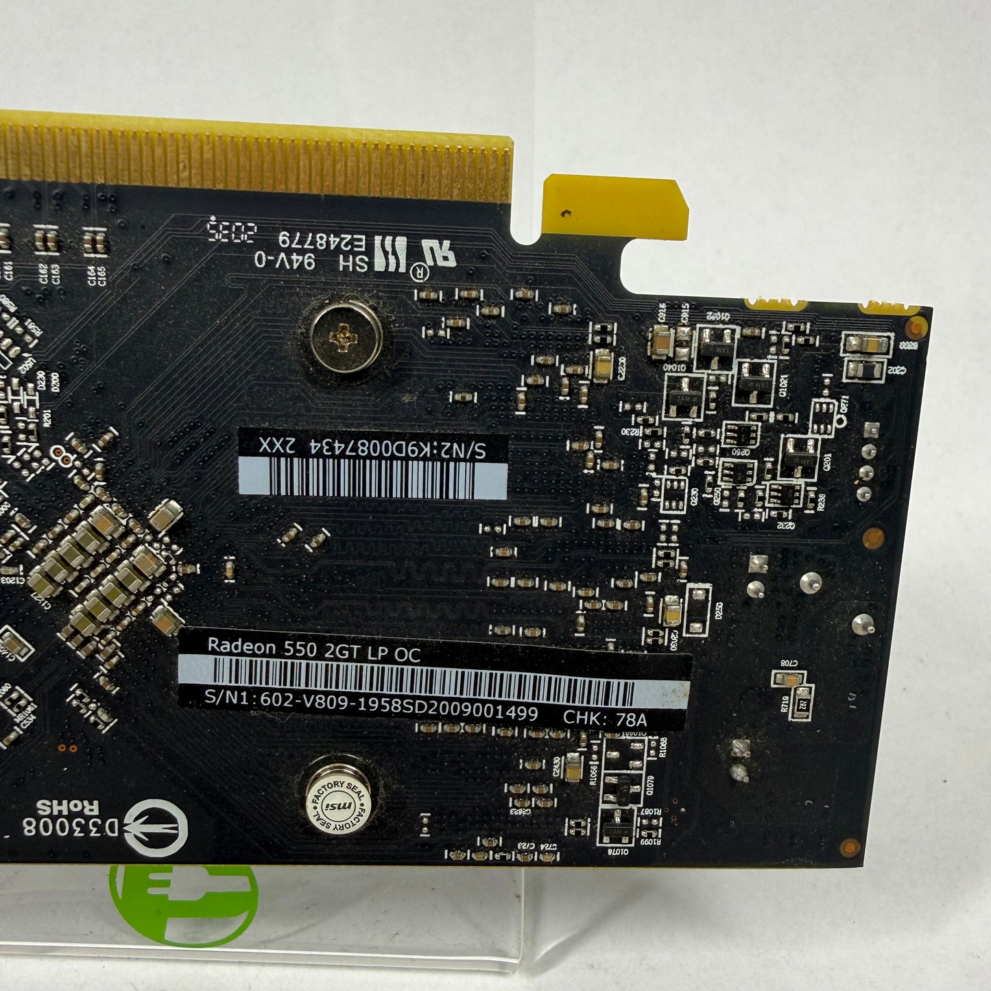 MSI Radeon RX 550 2GT LP OC 2GB GDDR5 Graphics Card