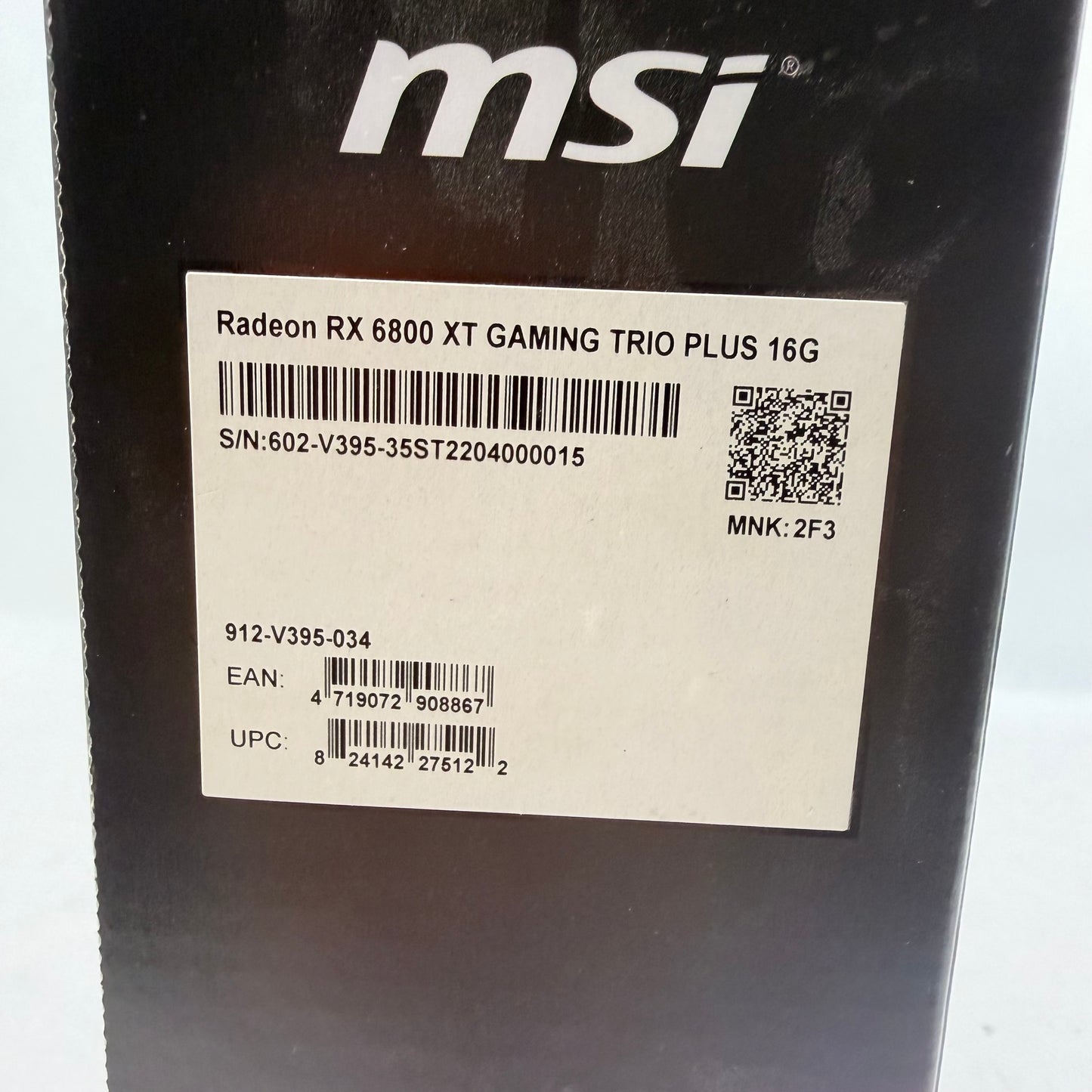 MSI Radeon RX 6800 XT Gaming Trio Plus 16GB GDDR6 Graphics Card 912-V395-034