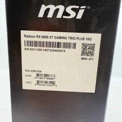 MSI Radeon RX 6800 XT Gaming Trio Plus 16GB GDDR6 Graphics Card 912-V395-034